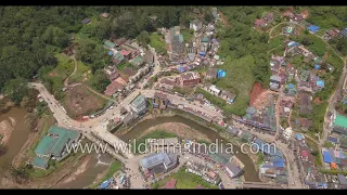 Munnar town as seen from the air: Kerala's 5000 foot high hill station