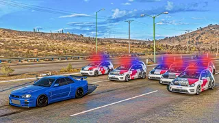 PASSEI na BLITZ e DEI FUGA de GT-R R34 na POLíCIA MILITAR - FORZA HORIZON 5 FUGA