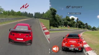 GT Sport Beta VS Assetto Corsa PS4 Nissan GT-R @ Nordschleife Comparison [1080p60]