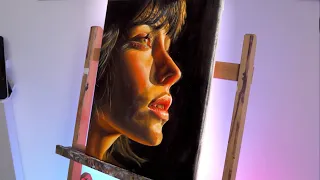Side Profile Portrait - Oil On Canvas