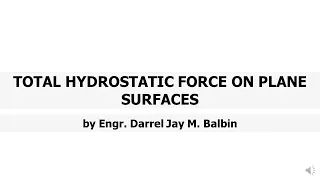 Hydraulics Week 2 Part 3/4: Total Hydrostatic Force on Plane Surfaces