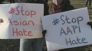 Peaceful protest in West Hartford in solidarity with Asian Americans and Pacific Islanders