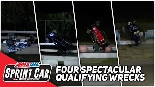 JJ Yeley, Three Others Flip HUGE | 2023 USAC Sprints at Devil's Bowl Speedway