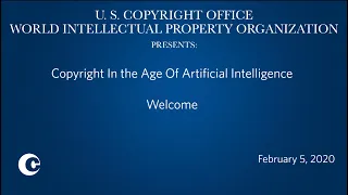 Copyright in the Age of A.I.: Session 1 - Welcome