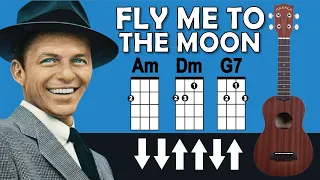 Fly me to the moon - Ukulele Tutorial with Chords + Strumming (Ukulele Play Along)