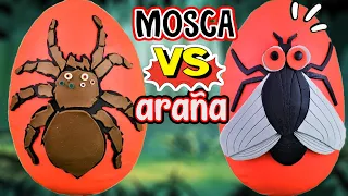 Huevo Sorpresa Gigante ARAÑA VENENOSA VS MOSCA CARNÍVORA