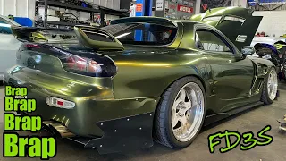 FD RX7: Big Turbo Street Ported Rotary! "First start up and drive"