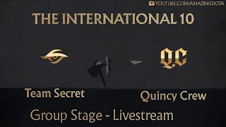 🔴 Team Secret vs Quincy Crew | BO2 | The International 10 - TI 10 | Group Stage | Amazing Dota 2