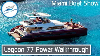 77 Lagoon 2022 Power NEW Catamaran Walkthrough @ 2022 Miami Boat Show