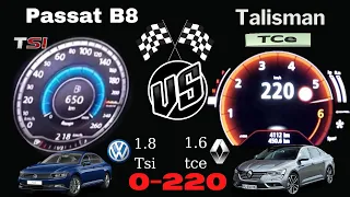 Vw Passat 1.8 Tsi 180 Hp VS Renault Talisman 1.6 TCe 200 Hp Top speed Yarşı