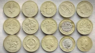 UK 1 pound Coins collection | United Kingdom