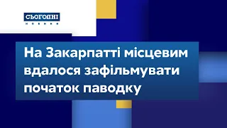 На Закарпатті місцевим вдалося зафільмувати початок паводку