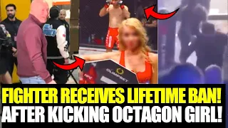 MMA Fighter RECEIVES LIFETIME BAN after kicking OCTAGON girl, attacked by crowd after event