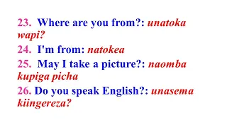 Basic Swahili Sentences: Kuvuga igiwsayire mu minota 10.
