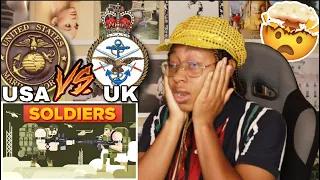 AMERICAN REACTS TO USA VS UK SOLDIERS- MILITARY COMPARISON| Favour