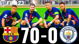 FIFA 23 - MESSI, RONALDO, MBAPPE, NEYMAR, ALL STARS | FC BARCELONA 70-0 MAN CITY | UCL FINAL |