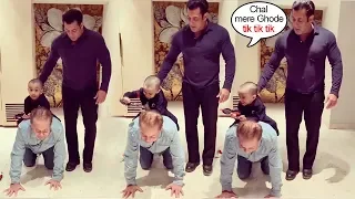 Salman Khan's Family Playing With Arpita Khan's CUTE Son Ahil Inside House Galaxy Apts