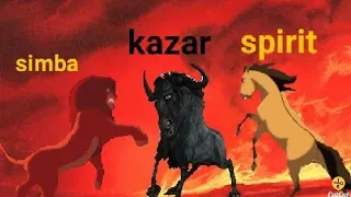 simba and Spirit vs kazar (a parte final de mufasa vs kazar)