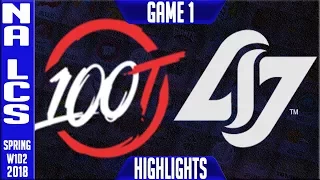 100 vs CLG Highlights | NA LCS Spring 2018 S8 W1D2 | 100 Thieves vs Counter Logic Gaming Highlights