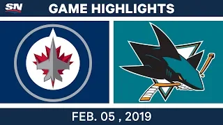 NHL Highlights | Sharks vs. Jets - Feb. 5, 2019