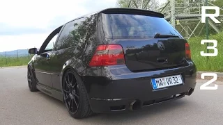 VW GOLF 4 R32 STRAIGHT PIPE - ACCELERATION SOUND ONBOARD AUTOBAHN 0-200 KM/H