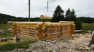 Building LOG CABIN in the Nature S2 Ep 12 / The Last LOG Before the Roof