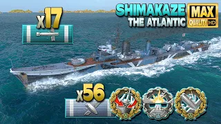 Destroyer Shimakaze: Silent hunter on map The Atlantic - World of Warships