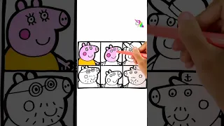 Peppa pig's happy family coloring pages #art #coloring #drawing #peppapig