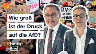 Massenproteste, wie die AfD reagiert und was das NPD-Urteil für sie bedeutet | ZDFheute live