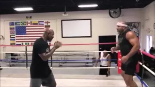 Shannon Briggs and Evander Holyfield Shadow Boxing
