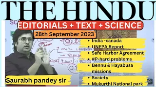 The Hindu  Editorial & News Analysis II 28th September 2023 IIDaily current affairs IISaurabh Pandey