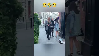 Young Lady SHOCKED by Crazy Statue Man! 😱 #Shorts