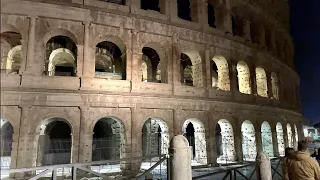 Night Walking Tour around Colosseum in Rome Italy ▪︎ 4K HDR