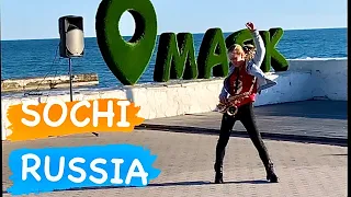 SOCHI RUSSIA 2023 Walk along the shore / 4k uhd