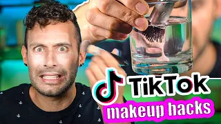 Trying Terrible TikTok Makeup Hacks | Foundation in WATER?!