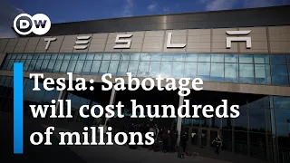 Arson attack shuts down Tesla’s Gigafactory near Berlin | DW News