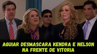 Aguiar desmascara Kendra e Nelson na frente de Vitoria - Amores Verdadeiros SBT