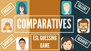 Comparative Adjectives | Who Is Taller? | Guessing Game | Premade ESL Classroom Game