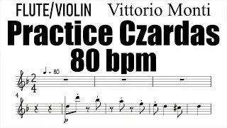 Czardas Allegro Part 80 bpm Flute Violin Sheet Music Backing Track Play Along Partitura