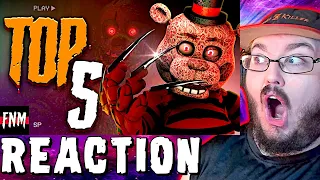 TOP 5 FNAF SONGS ANIMATIONS (Five Nights Music 2022) REACTION!!!