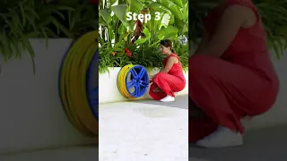 How to create Garden hose reel from vehicle rim #shorts #easy_life_hack