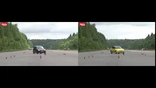 Лосиный тест: ВАЗ 21106 (at less than 75 km/h) vs LADA Kalina NFR (at 82 km/h)