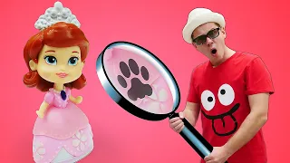 Видео для детей: Веселая школа и Принцесса София играют в детектив! Ищем игрушки. Развивающее видео