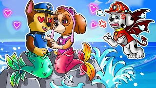 PAW Patrol: The Mighty Movie | Chase and Skye Turn Intro Mermaid - Very Happy Story | Rainbow