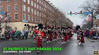 ⁴ᴷ St. Patrick's Day Parade Walk 2024 in Alexandria, VA | Old Town