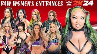WWE2K24 - RAW WOMEN'S ENTRANCES REACTIONS!!
