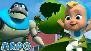 ARPO the Robot | Plant PANIC!!! | NEW VIDEO | Funny Cartoons for Kids | Arpo and Daniel