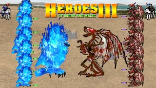 HEROES 3 COMBAT 7X9999 DIVINE PHOENIXES VS 7X8000 RED BONES DRAGONS