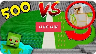 500 ZOMBIES vs 35 IRON GOLEMS MUTANTS! WHO WOULD WIN? MINECRAFT 🥵🥵
