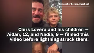 Family records video moments before being struck by lightning